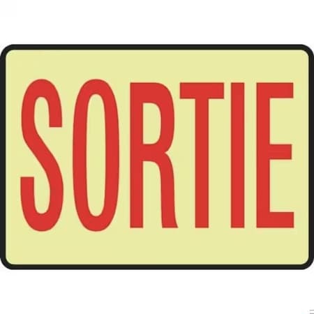 Accuform Exit Sign, Glow Plastic, 14 in W, 7 in H FRMADC500GP